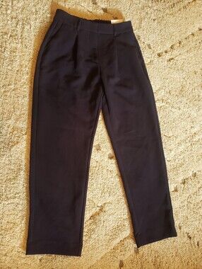 Old Navy Taylor Extra High-Rise Straight Trouser Navy Blue Small Petite NWT
